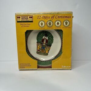 SAKURA Debbie Mumm12 Days of Christmas- 4 Pcs. Stoneware Dessert/ Salad Plates